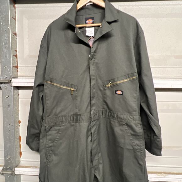 Dickies Olive Green Coveralls Long Sleeve Workwear Jumpsuit Overall - Picture 3 of 16